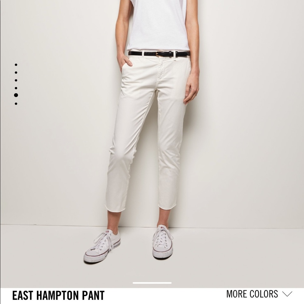 Nili Lotan off white raw hem cotton cargo pant